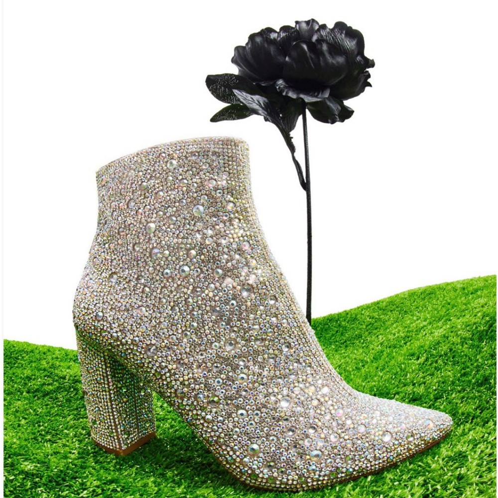 New Betsy Johnson Rhinestone Boots, size 9.5.
